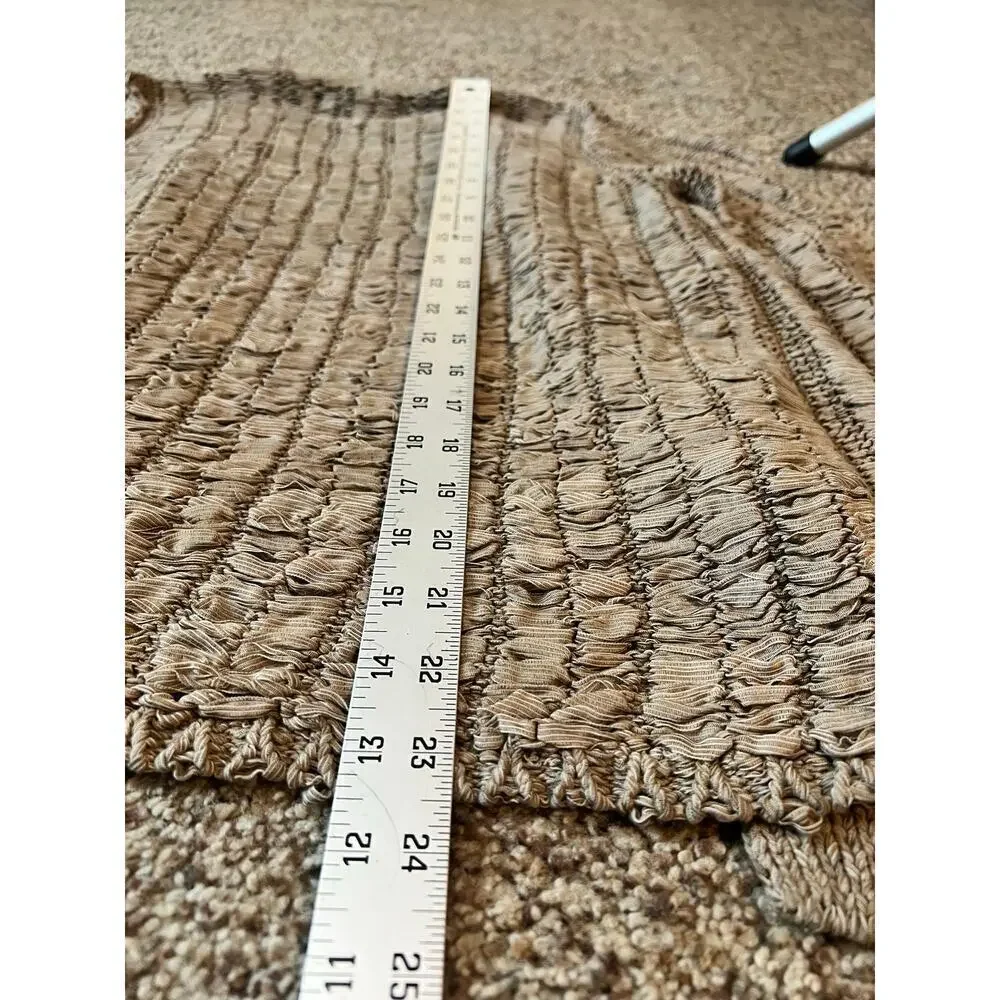 Chico's Open Knit Cardigan, Size 0 / Small, Basketweave, Beige, 3/4 Sleeve, Work